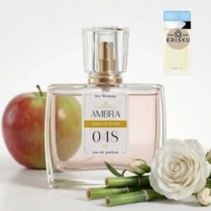 Kvepalai 048 įkvėpti Light Blue – Dolce&Gabbana, moteriški 35 ml buteliukas su obuoliu, bambuko stiebais ir balta rože