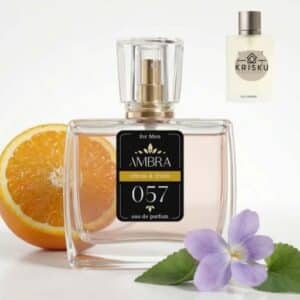 Kvepalai 057 įkvėpti Acqua di Giò – Giorgio Armani, vyriški 35 ml buteliukas su apelsinu ir violetiniu žiedu
