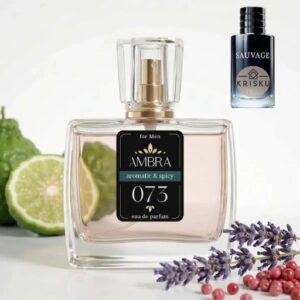 Kvepalai 073 įkvėpti Sauvage – Dior, vyriški 35 ml buteliukas su bergamote, levanda ir rožiniais pipirais