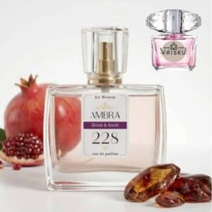 Kvepalai 228 įkvėpti Bright Crystal – Versace, moteriški 35 ml buteliukas su granatu ir gintaro gabalėliais