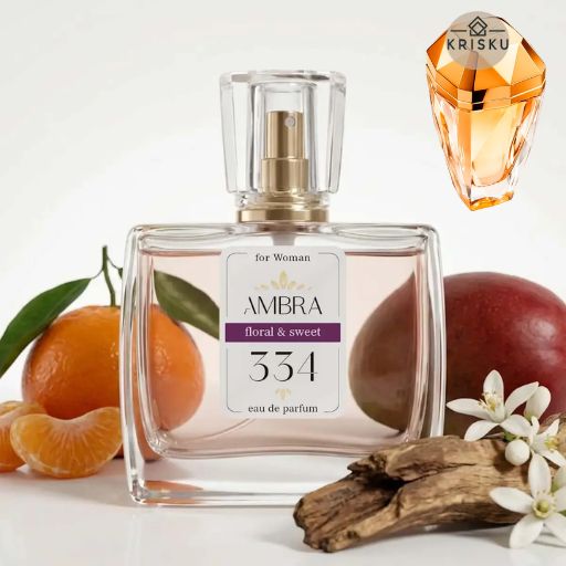 Kvepalai 334 įkvėpti Lady Million Eau My Gold – Paco Rabanne, moteriški 35 ml buteliukas su mandarinais, mangu, apelsinų žiedais ir medienos gabalėliu