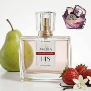 Kvepalai 148 įkvėpti La Nuit Trésor – Lancôme, moteriški 35 ml buteliukas su kriauše, braškėmis ir baltu žiedu