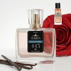 Kvepalai 443 įkvėpti Tuxedo – Yves Saint Laurent, unisex 35 ml buteliukas su raudona rože ir vanilės ankštimis