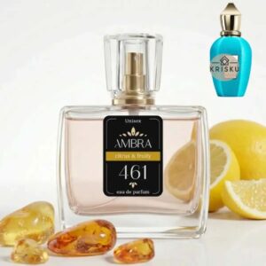 Kvepalai 461 įkvėpti Erba Pura – Xerjoff, unisex 35 ml buteliukas su citrinomis ir gintaro gabalėliais