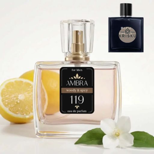 Kvepalai 119 įkvėpti Bleu – Chanel, vyriški 35 ml buteliukas su citrina ir jazmino žiedu