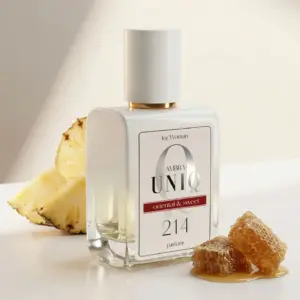 Kvepalai 214 įkvėpti Angel – Thierry Mugler, moteriški UNIQ parfum 50 ml buteliukas su ananasu ir medaus korio gabalėliais