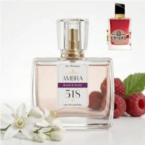 Kvepalai 518 įkvėpti Libre Berry Crush – Yves Saint Laurent, moteriški 35 ml buteliukas su avietėmis ir baltais žiedais